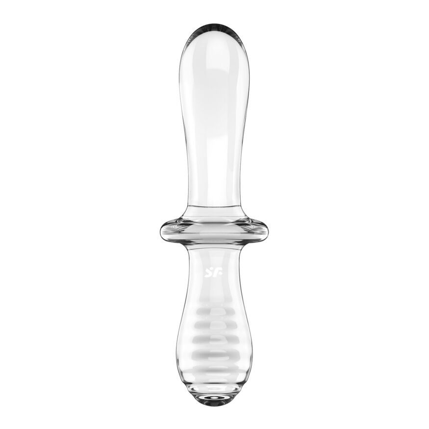 Двосторонній скляний дилдо Satisfyer Double Crystal Transparent, боросилікатне скло, унісекс (ушкоджена упаковка!!!)