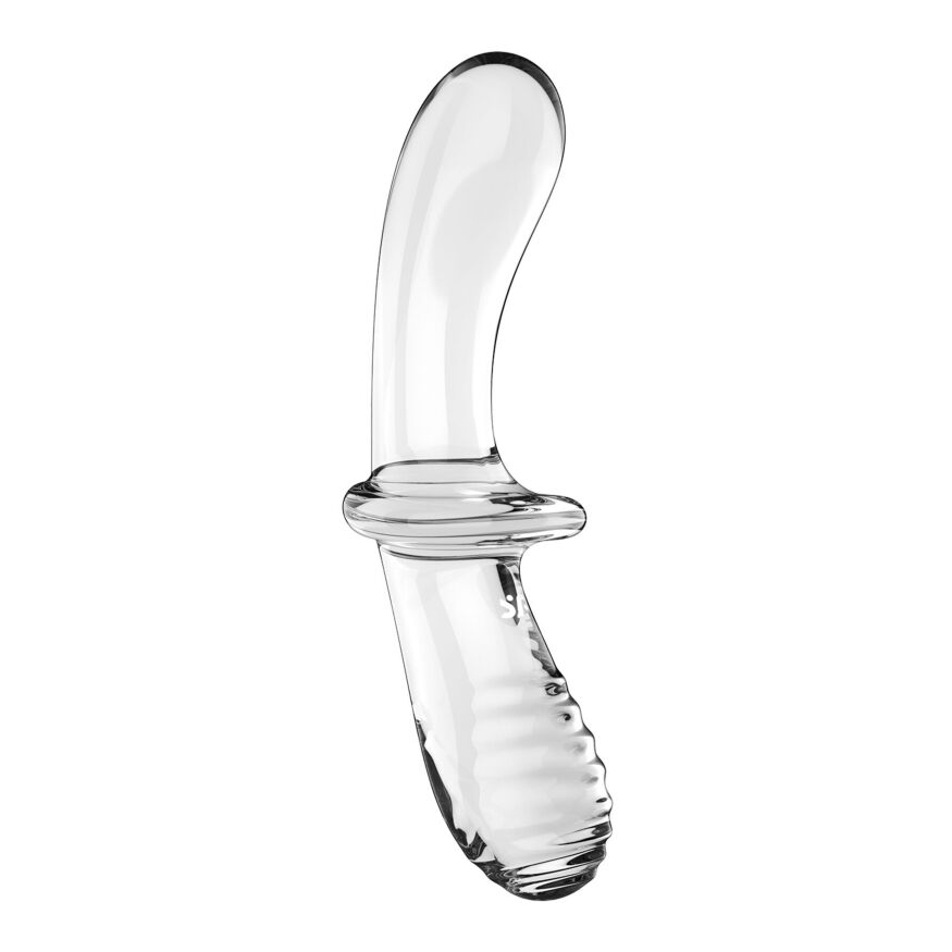 Двосторонній скляний дилдо Satisfyer Double Crystal Transparent, боросилікатне скло, унісекс (ушкоджена упаковка!!!)