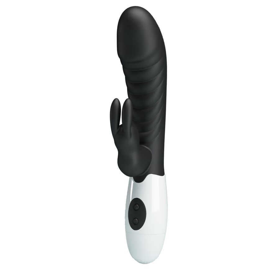 Вибромассажер для стимуляции точки G и клитора Pretty Love - Naughty Bunny Black, BW-500071-A3