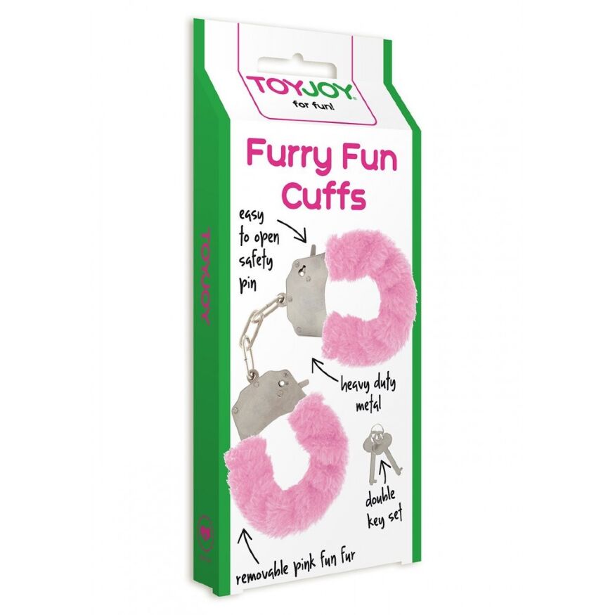 Наручники розовые с мехом Toy Joy Furry fan cuffs