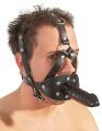 Маска с кляпом и фаллоимитатором ZADO Leather Head Harness with Dildo