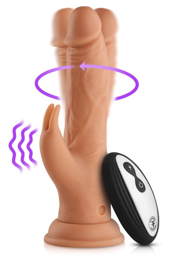 Вібратор-кролик на присосці Femme Funn Wireless Turbo Rabbit з пультом керування, тілесний
