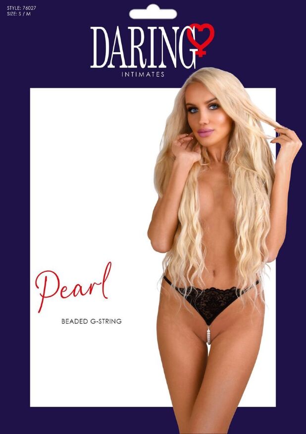 Стрінги з перлами S/M Daring Intimates, чорні