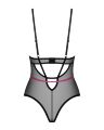 Боди Obsessive Novenes teddy, XS/S, прозрачное, чашки на косточках, декор в виде лент