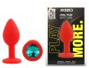 Силиконовая анальная пробка EGZO - Silicone Red Round Plug Marine, size S
