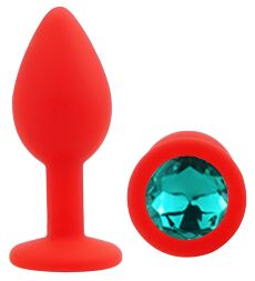 Силіконова анальна пробка EGZO - Silicone Red Round Plug Marine, size S