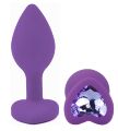 Силиконовая анальная пробка EGZO - Silicone Violet Heart Plug Amethyst, size S