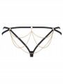 Трусики стринги с цепочками Obsessive Pantheria thong black S/M