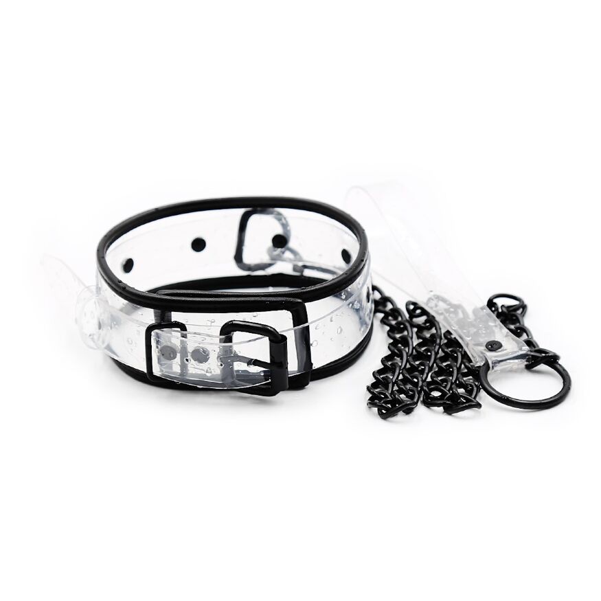 Ошейник с поводком DS Fetish Collar with leash transparent