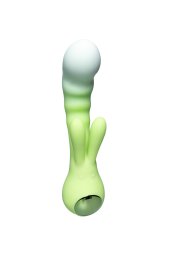 Вібратор-кролик зі світлодіодом Every Night Toys для точки G, зелений градієнт