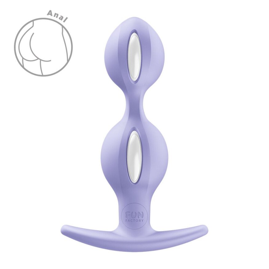 Анальні кульки Fun Factory B BALLS DUO Purple, ефект вібрації, діаметр 3,2 та 3,6 см