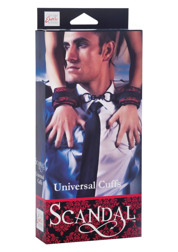 Наручники на липучках Scandal CalExotics, червоно-чорні