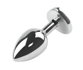 Анальная пробка с кристаллом EGZO - Silver Heart Plug Pink size M