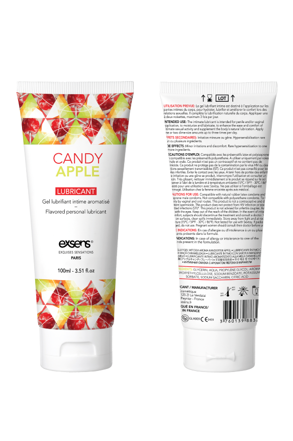 Лубрикант на водной основе с ароматом яблока EXSENS LUBRICANT CANDY APPLE 100ML