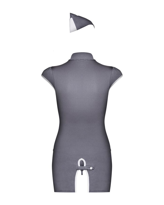 Эротический костюм стюардессы Obsessive Stewardess 3 pcs costume grey S/M (мятая упаковка!!!)