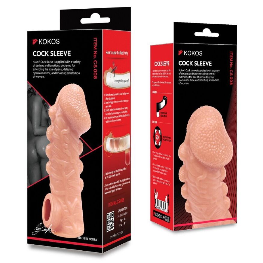 Насадка на член фактурная с фиксацией мошонки Kokos Cock Sleeve CS 008 S
