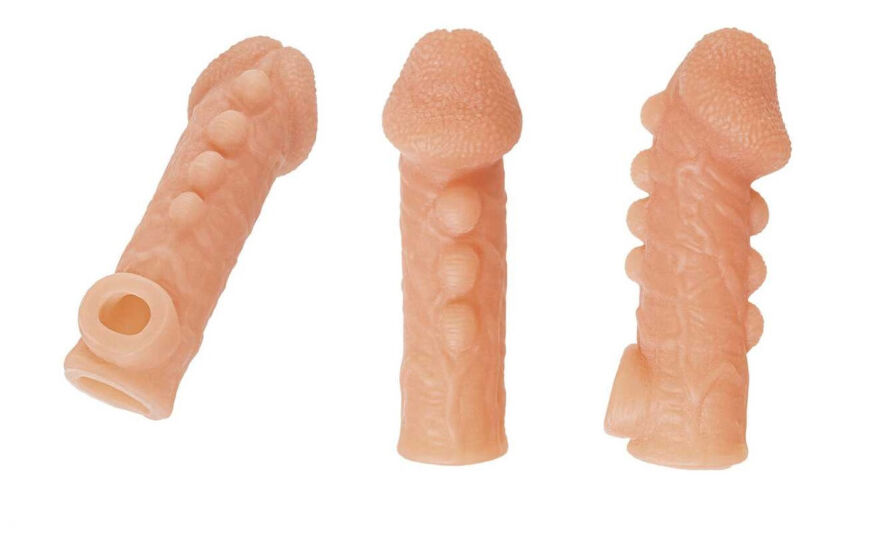 Насадка на член фактурная с фиксацией мошонки Kokos Cock Sleeve CS 008 S