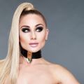 Нашийник широкий чорний Kinky Diva Collar Me! із золотистим замочком та ключиком