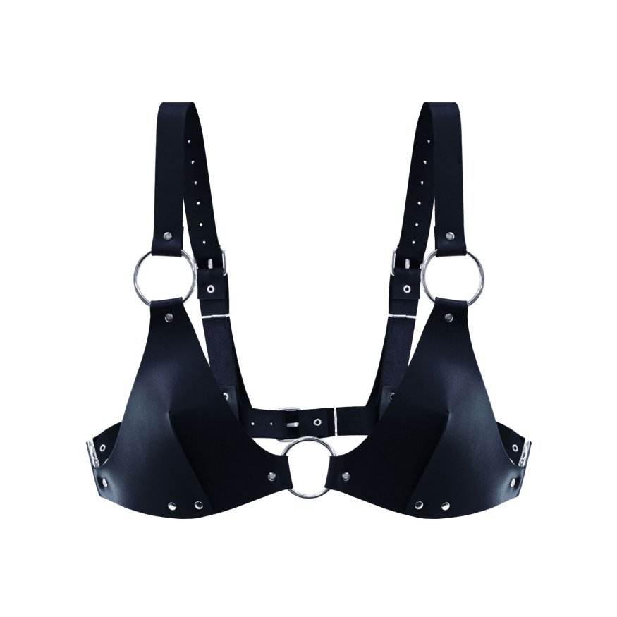 Лиф из натуральной кожи Feral Feelings - Bikini Top Black