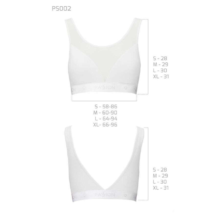Топ с прозрачной вставкой PS002 TOP white M - Passion