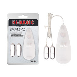 Віброяйця з пультом Cisa Hi-Basic Double Play Bullets, сріблясті