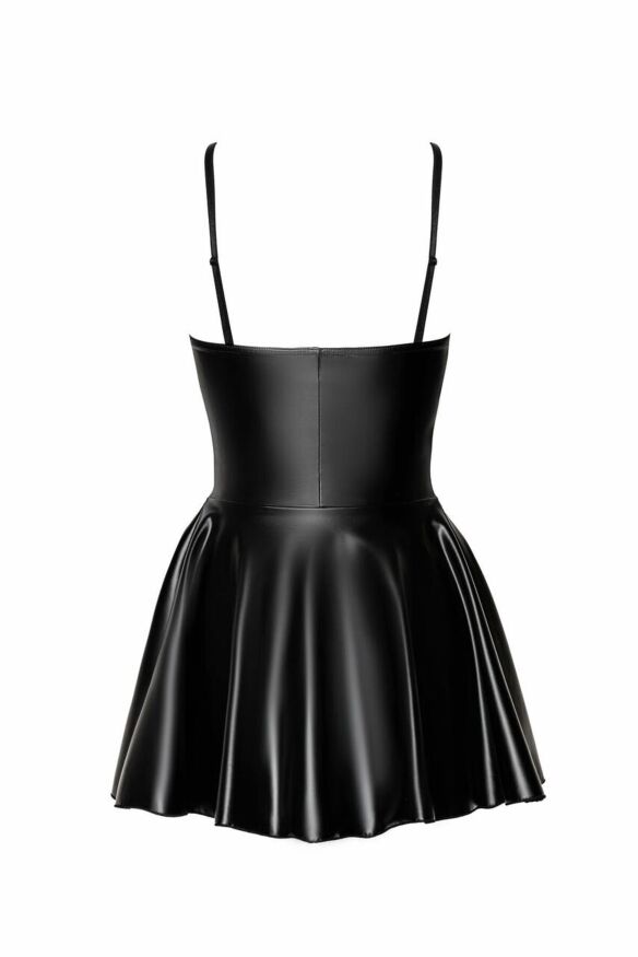 Платье Noir Handmade F308 Dreamer, 3XL, мини, под латекс, открытые плечи, юбка клеш, молния спереди