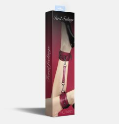 Поножі Feral Feelings - Ankle Restraints, натуральна шкіра, burgundy