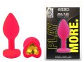 Силиконовая анальная пробка EGZO - Silicone Pink Heart Plug Yellow, size S
