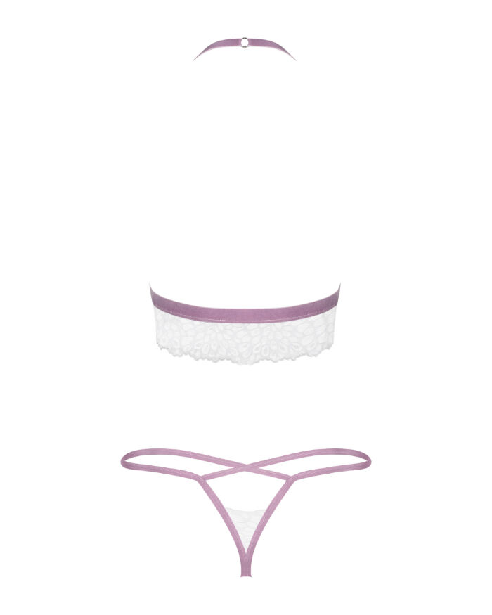 Эротичный комплект кружевной Obsessive Lilyanne 2-pcs set white S/M