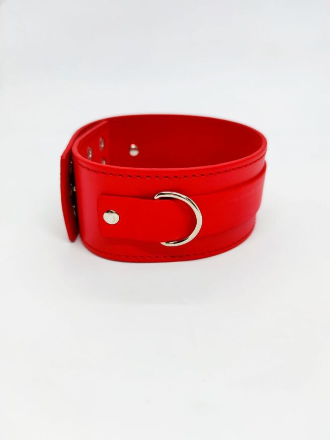Ошейник с поводком DS Fetish Collar with leash red metal