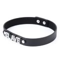 Ошейник с надписью SLAVE из страз DS Fetish, кожзам, черный