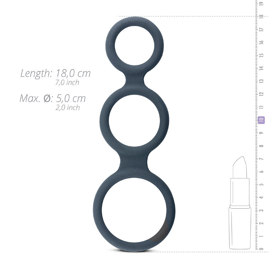 Тройное силиконовое кольцо Boners для пениса Triple Ring