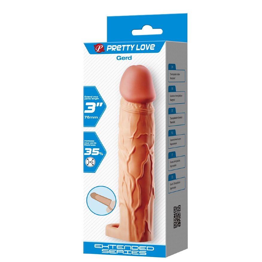 Подовжуюча насадка презерватив Pretty Love - Gerd 3" Flash, BI-026258