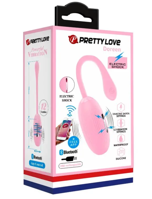 Виброяйцо с электростимуляцией, управляемое смартфоном Pretty Love Doreen 