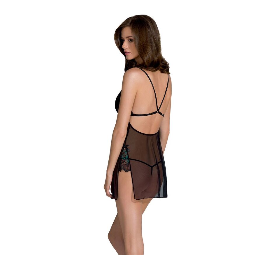 Passion - Deliena Chemise - Cексуальная полупрозрачная сорочка, XXL/XXXL