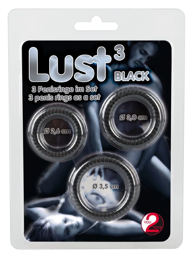 Набір ерекційних кілець - Lust 3 Black