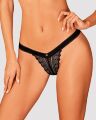 (SALE) Мереживні трусики із заниженою талією Obsessive Estiqua panties XS/S, black