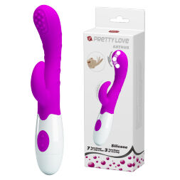 Силиконовый вибратор с дополнительным стимулятором клитора Pretty Love Arthur Vibrator Purple