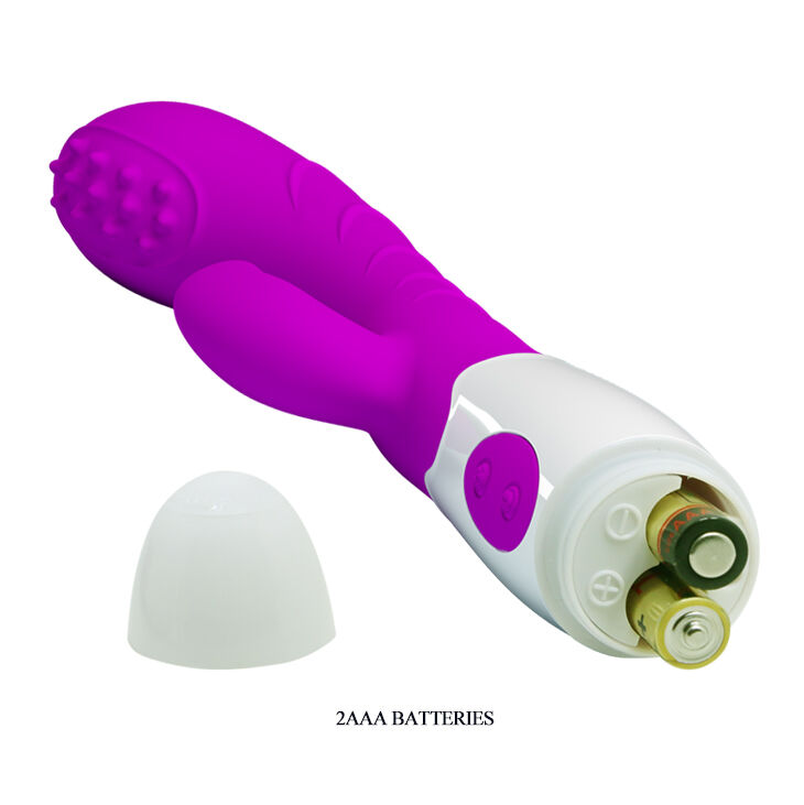 Силіконовий вібратор з додатковим стимулятором клітора Pretty Love Arthur Vibrator Purple