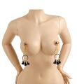 Декоративні золоті затискачі для сосків Virgite Nipple Clamps з чорними пензликами