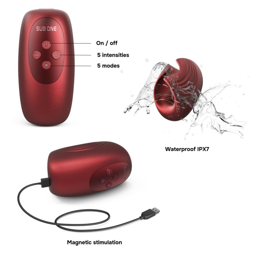 Мастурбатор с вибрацией и пульсацией Manwan SUB ONE Velvet Red
