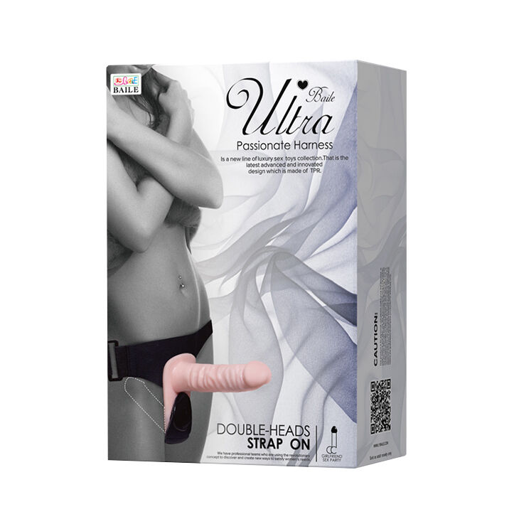 Двойной страпон с вибрацией - Ultra Vibrating Doble-Heads Strap On