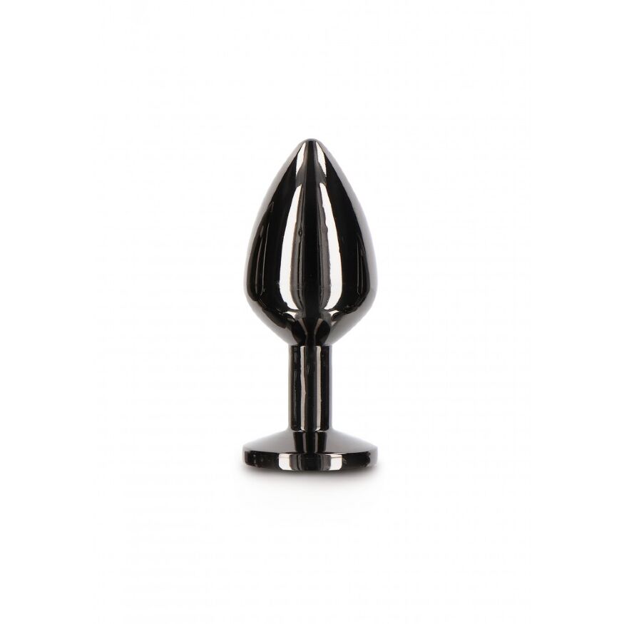 Анальна металева пробка M із чорним каменем Butt Plug With Diamond Jewel Taboom