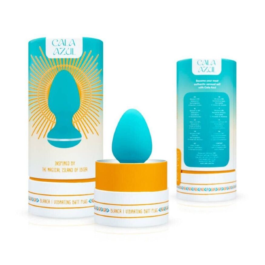 Анальна вібропробка Cala Azul  -  Blanca Vibrating anal plug, 10 режимів