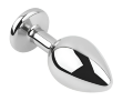 Анальная пробка с кристаллом EGZO - Silver Round Plug Purple size M