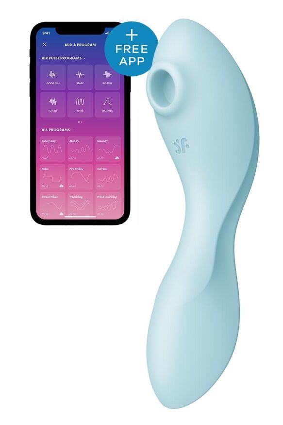 Вакуумный смарт-стимулятор с вибрацией Satisfyer Curvy Trinity 5 (Blue) (мятая упаковка!!!)