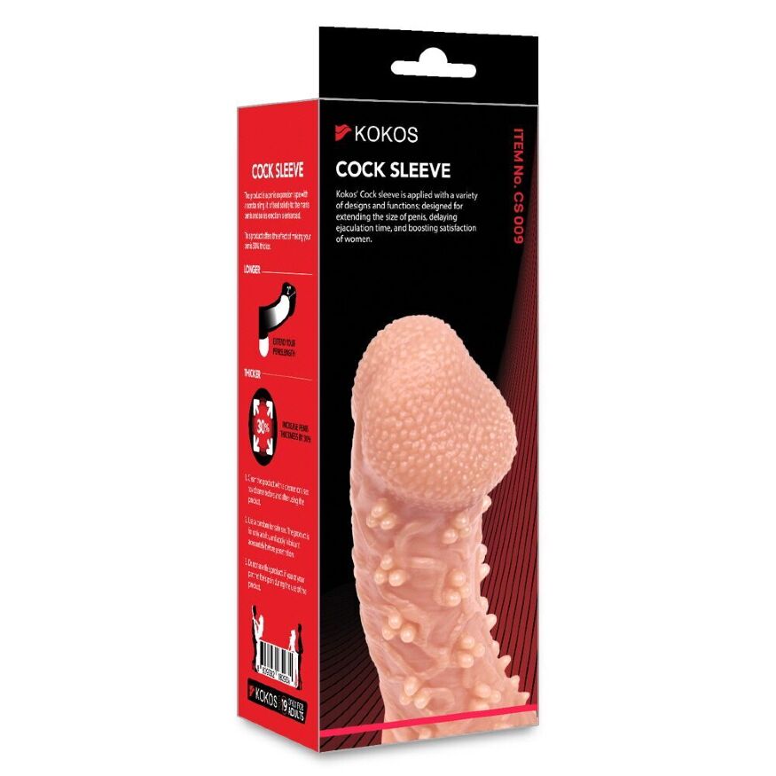 Насадка на член з потрійними пухирцями та фіксацією Kokos Cock Sleeve CS 009 S
