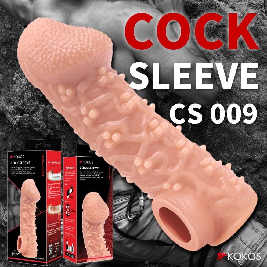 Насадка на член з потрійними пухирцями та фіксацією Kokos Cock Sleeve CS 009 S