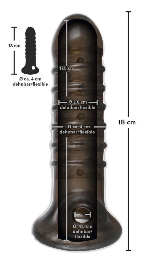 Плотная насадка на пенис с отверстием для мошонки Rebel Dick &amp; Ball Sleeve