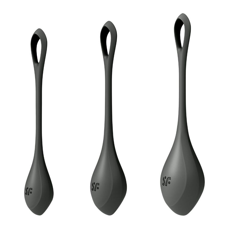 Набор йони бусин Satisfyer Yoni Power 2 Black, диаметр 2-2,5-3см, масса 22-44-73 г (мятая упаковка)
